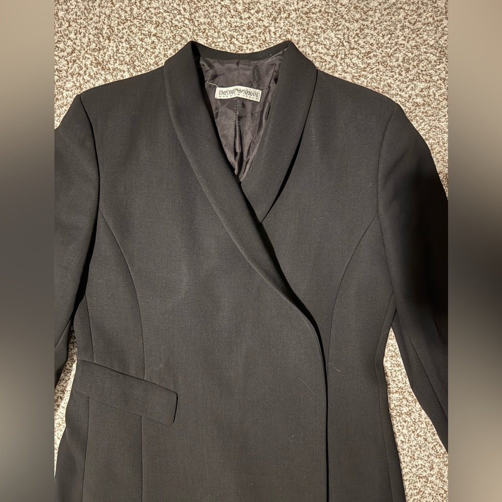 Emporio Armani black long women coat size 42